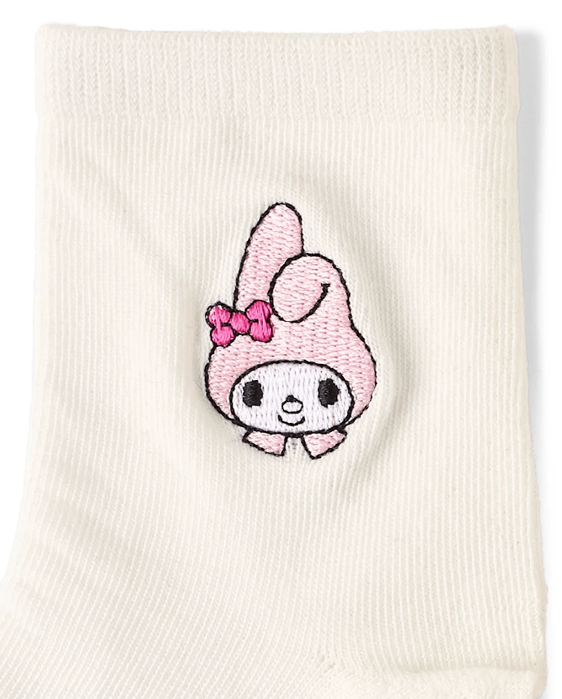 Girls Hello Kitty® Embroidered Midi Socks 6-Pack