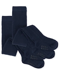 Girls Cable Knit Tights 2-Pack