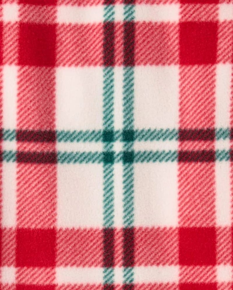 Baby And Toddler Girls Matching Family Plaid Dream Fleece Ruffle Nightgown