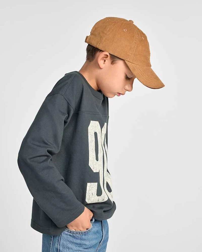 Casquette de baseball en velours côtelé pour enfants