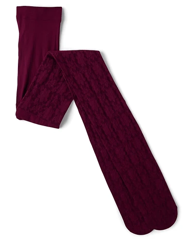 Girls Lace Microfiber Tights