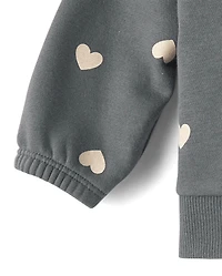 Baby Girls Heart Premium Fleece 2-Piece Playwear Set