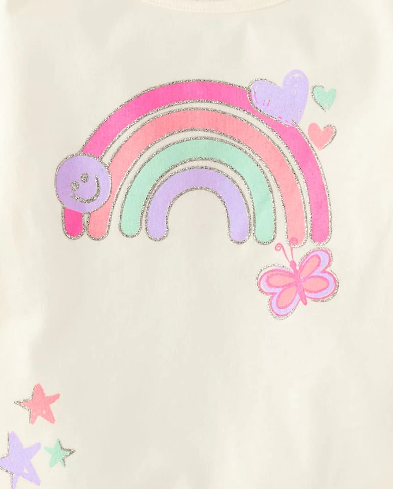 Toddler Girls Rainbow Top 4-Pack