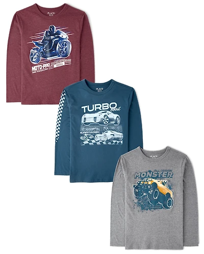 Boys Vehicle Graphic Tee 3-Pack