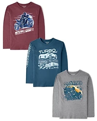 Boys Vehicle Graphic Tee 3-Pack