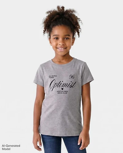 Girls Optimist Marled Graphic Tee