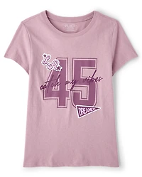 Girls School Catch My Vibes Varsity Graphic Tee