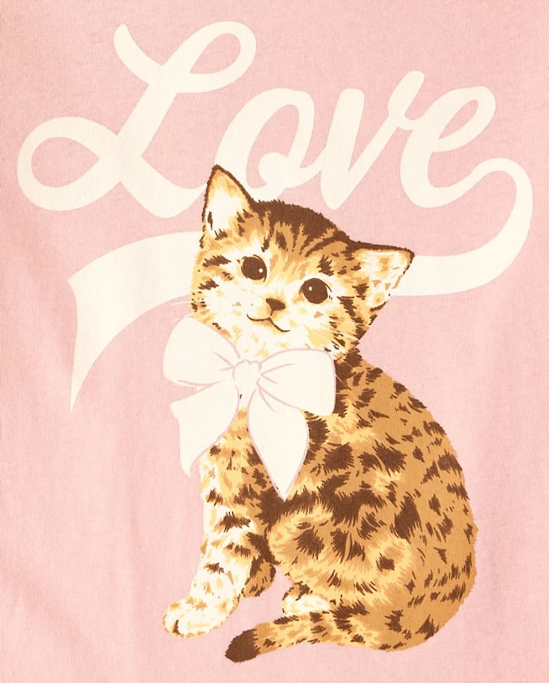 T-shirt graphique Girls Love Cat