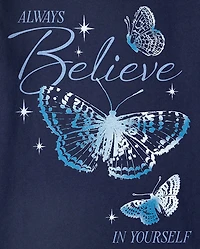 Girls Believe Butterfly Graphic Tee