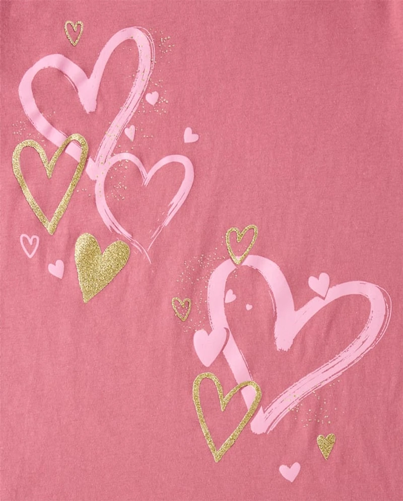 Girls Hearts Graphic Tee