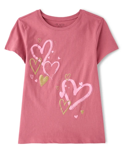 Girls Hearts Graphic Tee