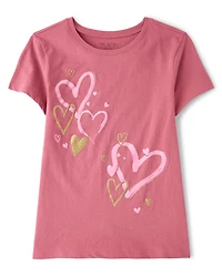 Girls Hearts Graphic Tee