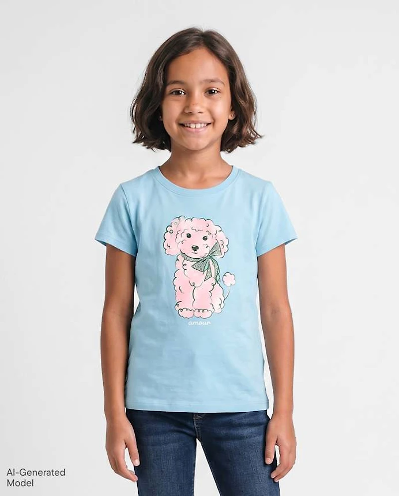 Girls Dog Graphic Tee