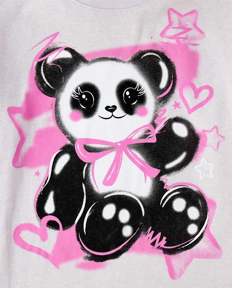 Girls Panda Graphic Tee