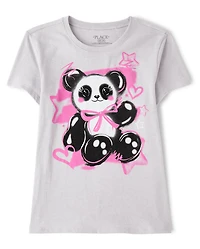 Girls Panda Graphic Tee
