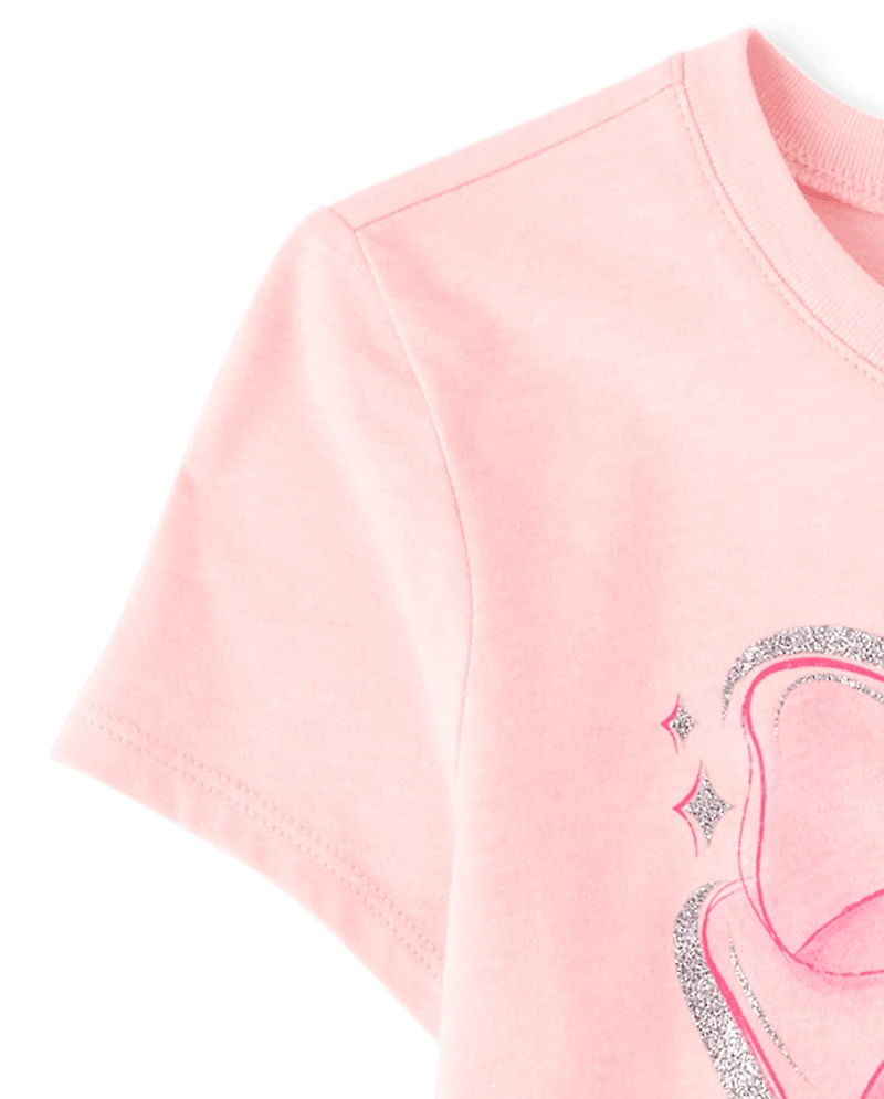 Girls Bow Hearts Graphic Tee