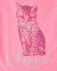 Girls Cat Princess Graphic Tee