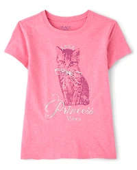 Girls Cat Princess Graphic Tee