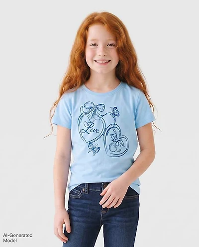 Girls Love Hearts Graphic Tee