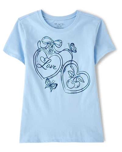 Girls Love Hearts Graphic Tee