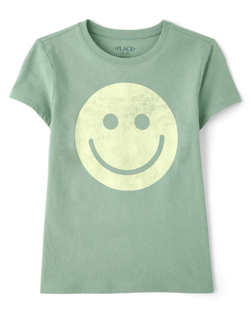 Girls Happy Faces Graphic Tee