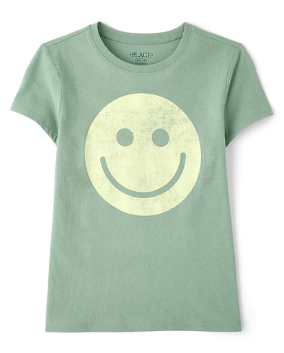 Girls Happy Faces Graphic Tee