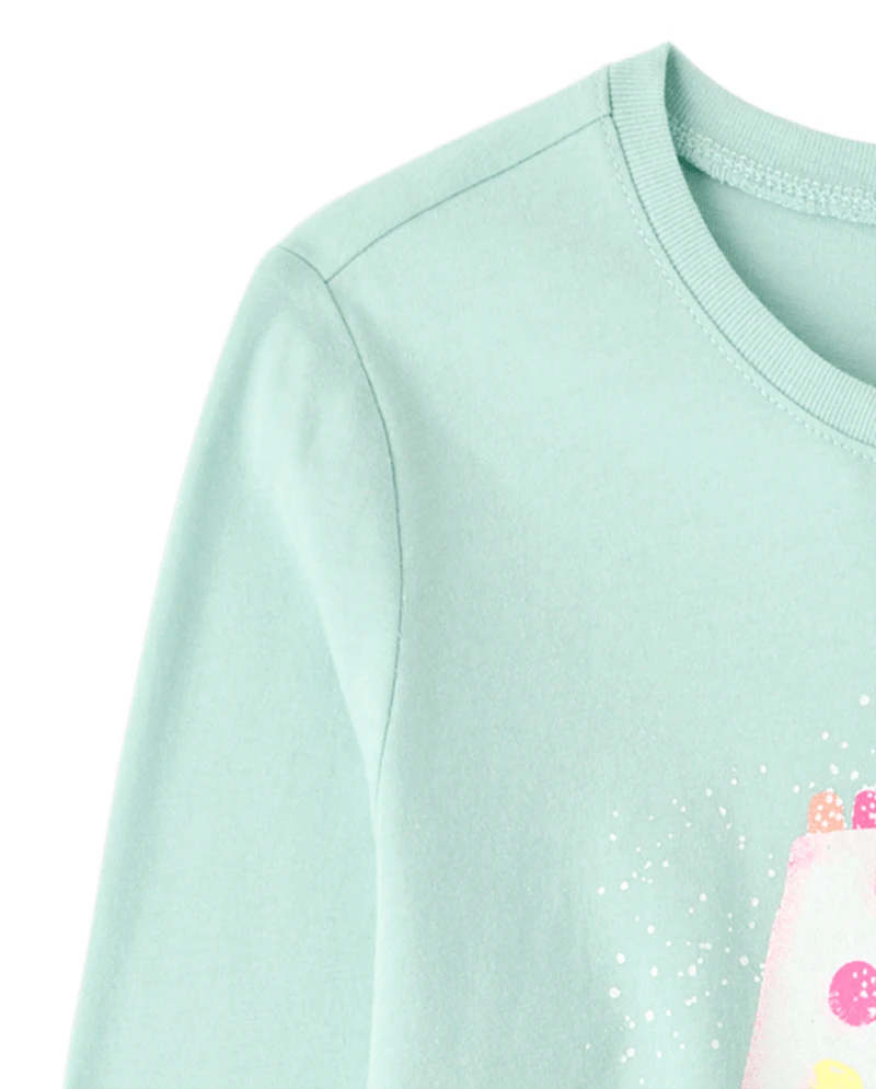 Girls Christmas Gingerbread House Graphic Tee