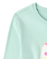 Girls Christmas Gingerbread House Graphic Tee