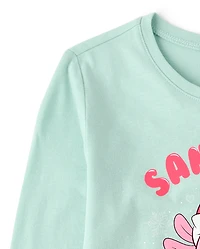 Girls Christmas Axolotl Graphic Tee
