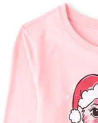 Girls Christmas Cat Graphic Tee
