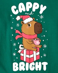 Girls Christmas Capybara Graphic Tee
