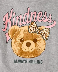 Girls Kindness Bear Graphic Tee