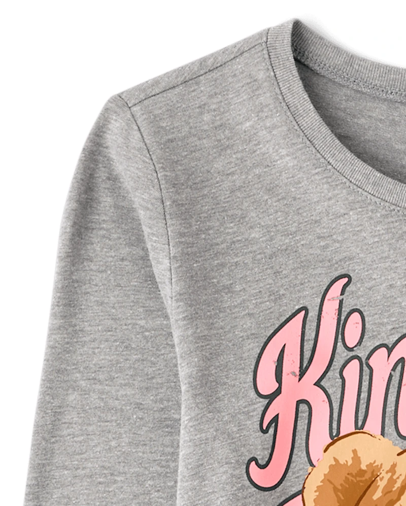 Girls Kindness Bear Graphic Tee