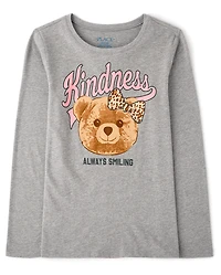 Girls Kindness Bear Graphic Tee