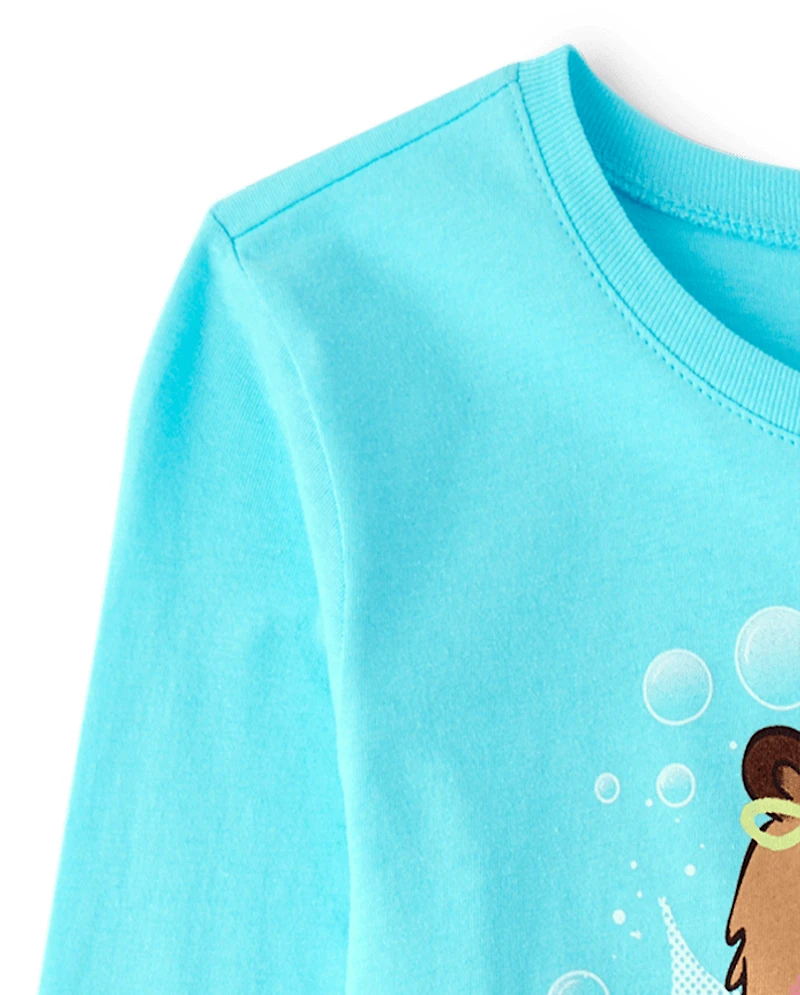 Girls Capybara Drink Graphic Tee
