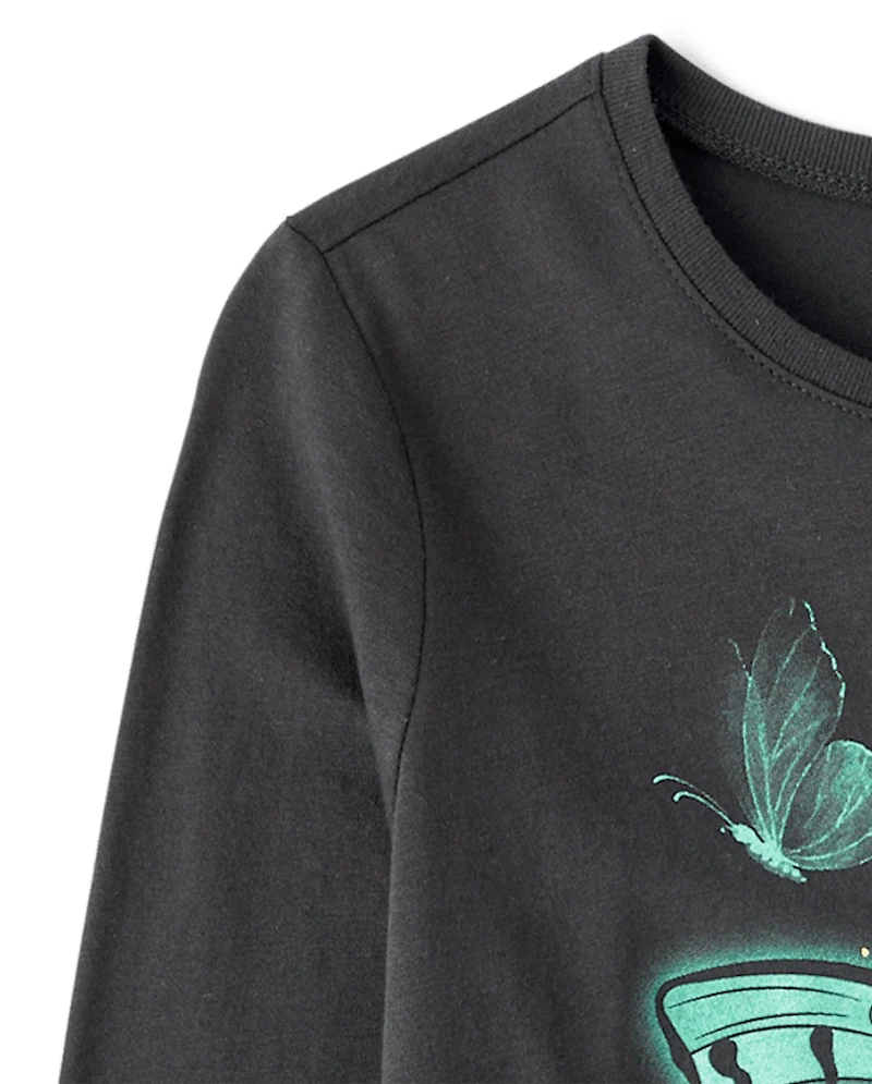 T-shirt graphique papillons pour filles
