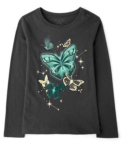 Girls Butterflies Graphic Tee