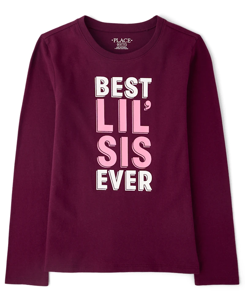 Girls Best Lil' Sis Ever Graphic Tee