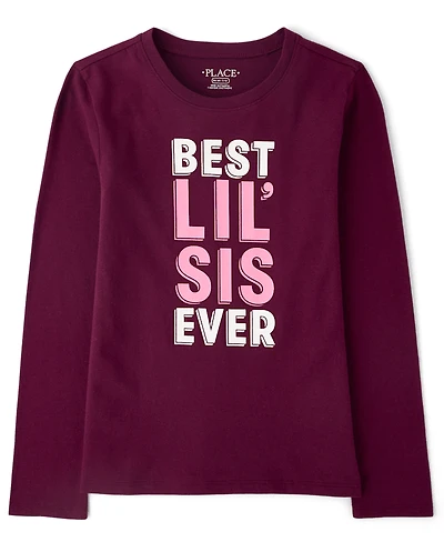 Girls Best Lil' Sis Ever Graphic Tee