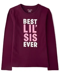 Girls Best Lil' Sis Ever Graphic Tee