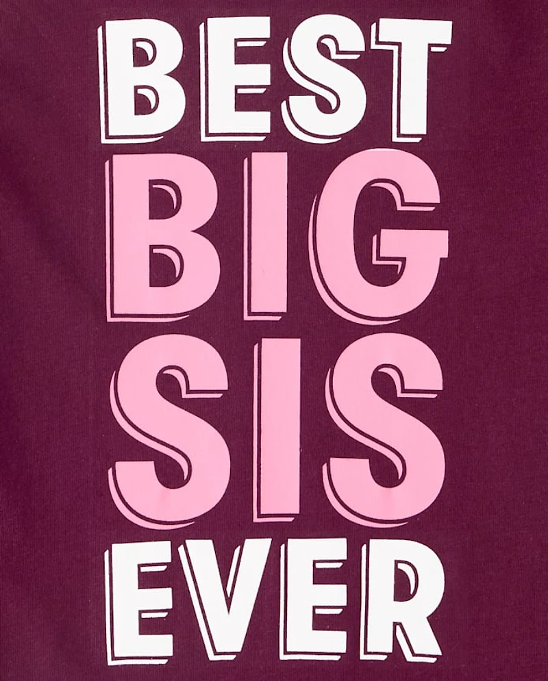 Girls Best Big Sis Ever Graphic Tee