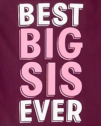 Girls Best Big Sis Ever Graphic Tee