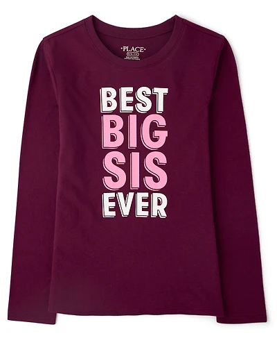 Girls Best Big Sis Ever Graphic Tee