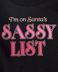 Baby And Toddler Girls Christmas Sassy List Graphic Tee