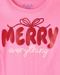Baby And Toddler Girls Christmas Merry Everything Graphic Tee