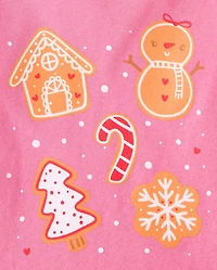 Baby And Toddler Girls Christmas Cookies Graphic Tee