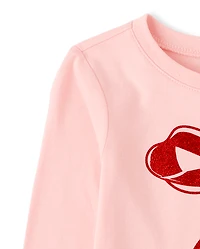 Baby And Toddler Girls Christmas Bow Graphic Tee