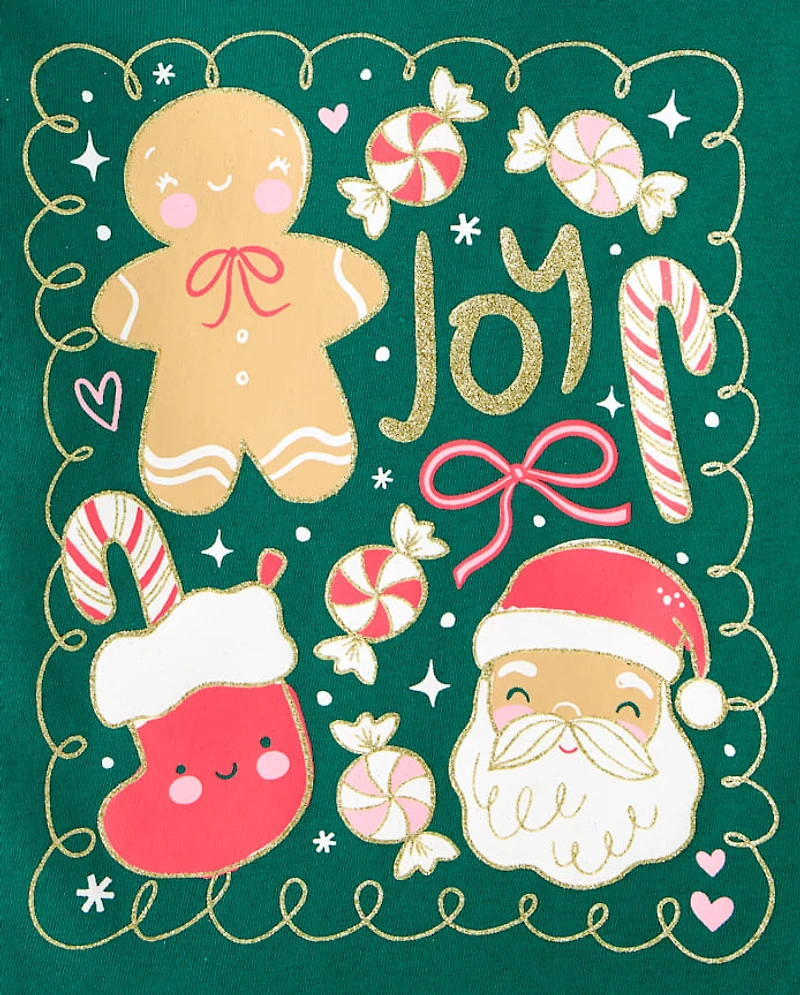 Baby And Toddler Girls Christmas Joy Graphic Tee