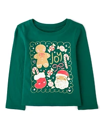 Baby And Toddler Girls Christmas Joy Graphic Tee