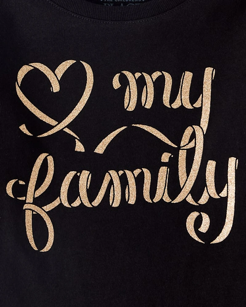 Baby And Toddler Girls Love My Family Graphic Tee